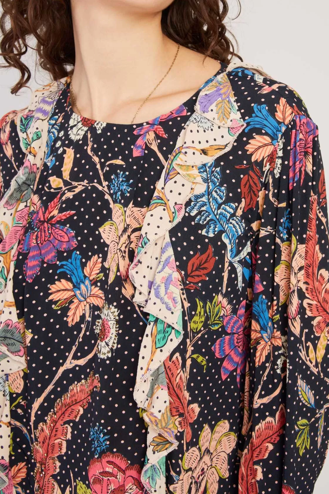 blouse_imprime_manches_bouffantes_fabienne_9.webp Maison Derhy Les Blouses, Chemisiers & Tops-Blouse imprimée manches bouffantes FABIENNE