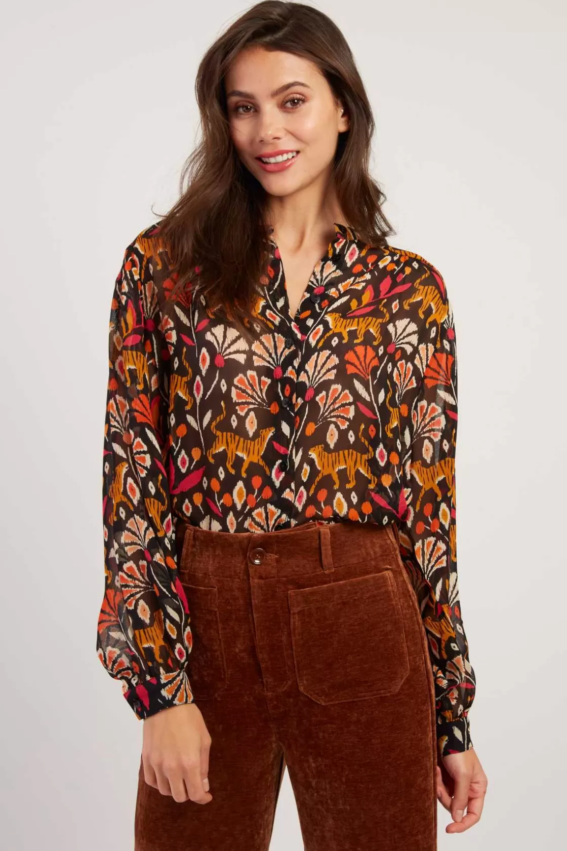 Maison Derhy Les Blouses, Chemisiers & Tops-Blouse imprimée manches longues FANCY