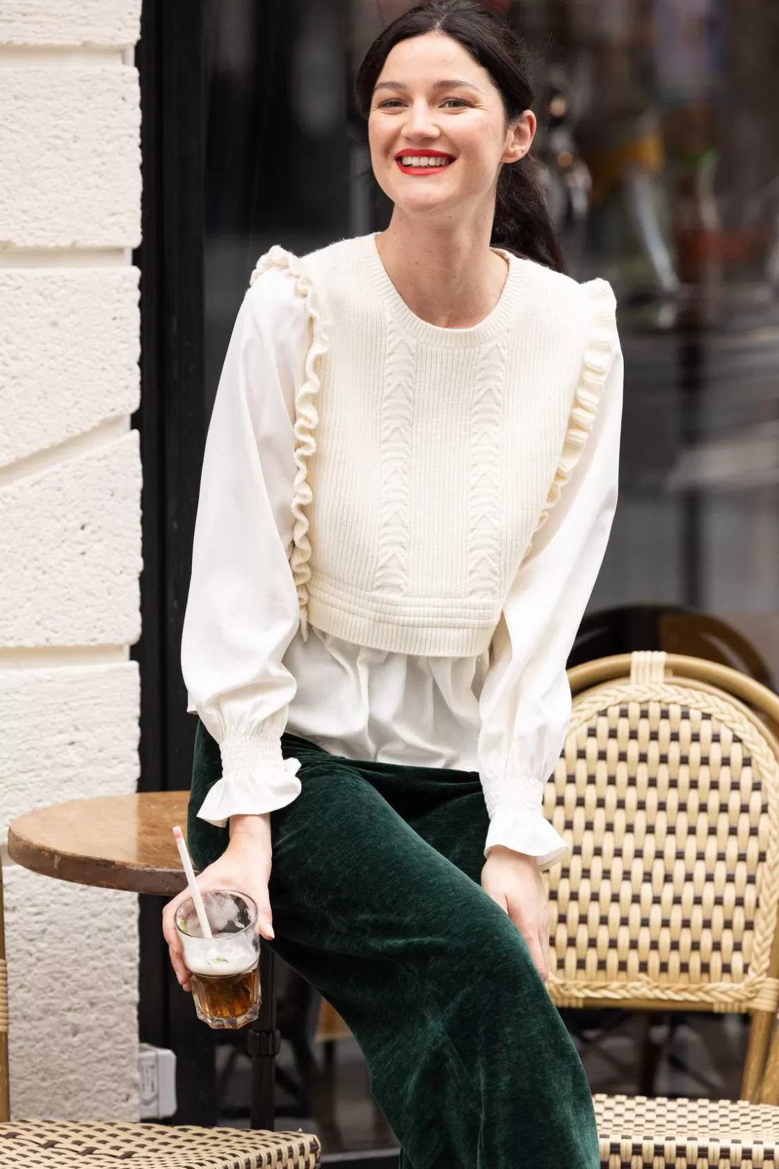 chemise_avec_pull_intgr_camelia_2.webp Maison Derhy Les Blouses, Chemisiers & Tops-Chemise avec pull intégré CAMELIA