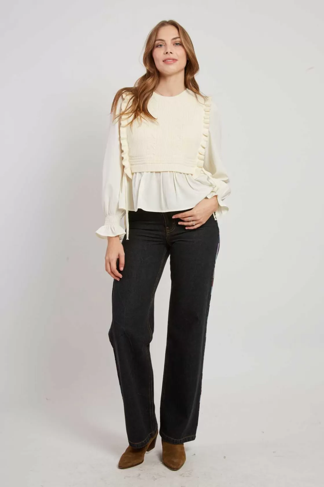 chemise_avec_pull_intgr_camelia_6.webp Maison Derhy Les Blouses, Chemisiers & Tops-Chemise avec pull intégré CAMELIA