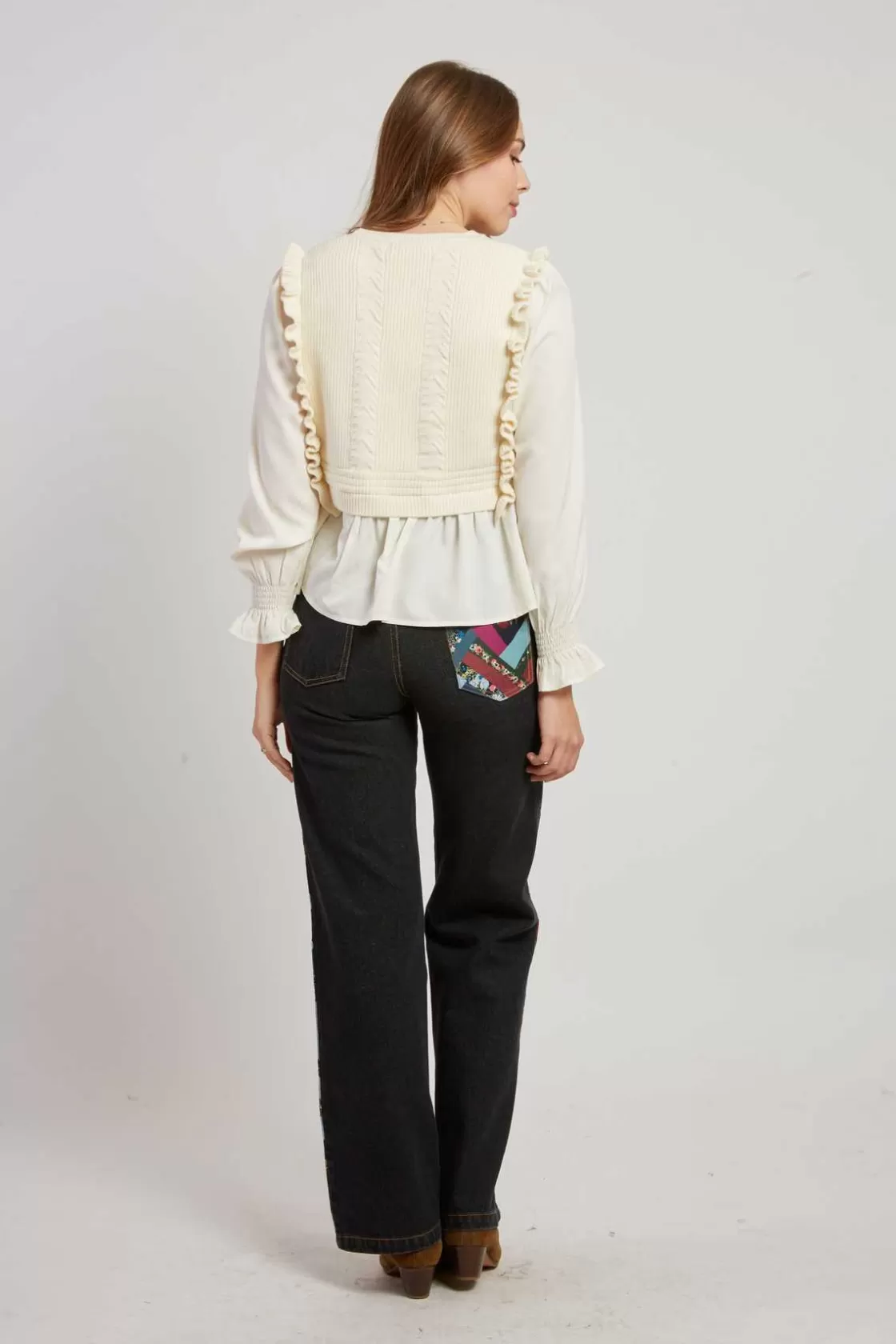 chemise_avec_pull_intgr_camelia_7.webp Maison Derhy Les Blouses, Chemisiers & Tops-Chemise avec pull intégré CAMELIA