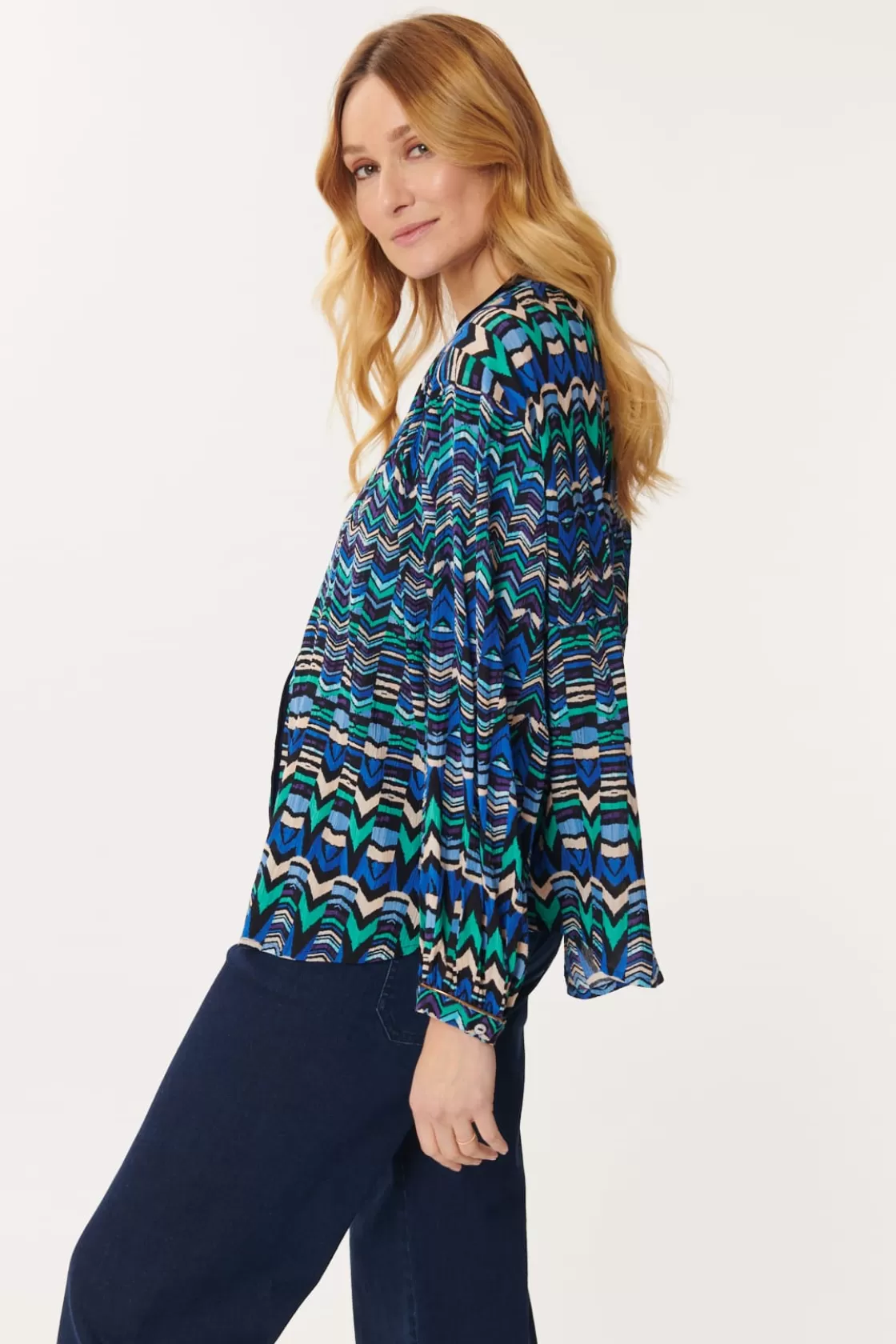 chemise_imprime_en_velours_multicolore_barth_4.webp Maison Derhy Les Blouses, Chemisiers & Tops-Chemise imprimée en velours multicolore BARTH