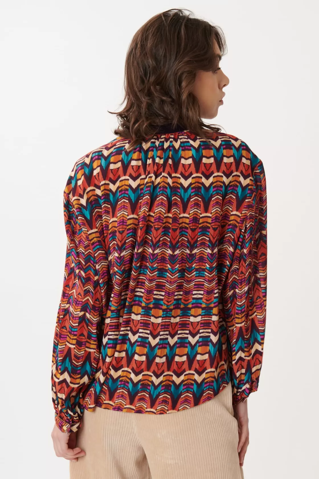 chemise_imprime_en_velours_multicolore_barth_8.webp Maison Derhy Les Blouses, Chemisiers & Tops-Chemise imprimée en velours multicolore BARTH