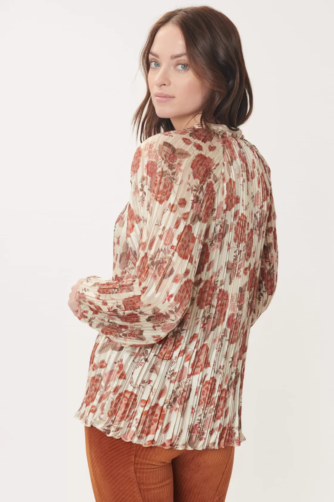 chemise_imprime_et_lurex_berangere_3.webp Maison Derhy Les Blouses, Chemisiers & Tops-Chemise imprimée et lurex BERANGERE