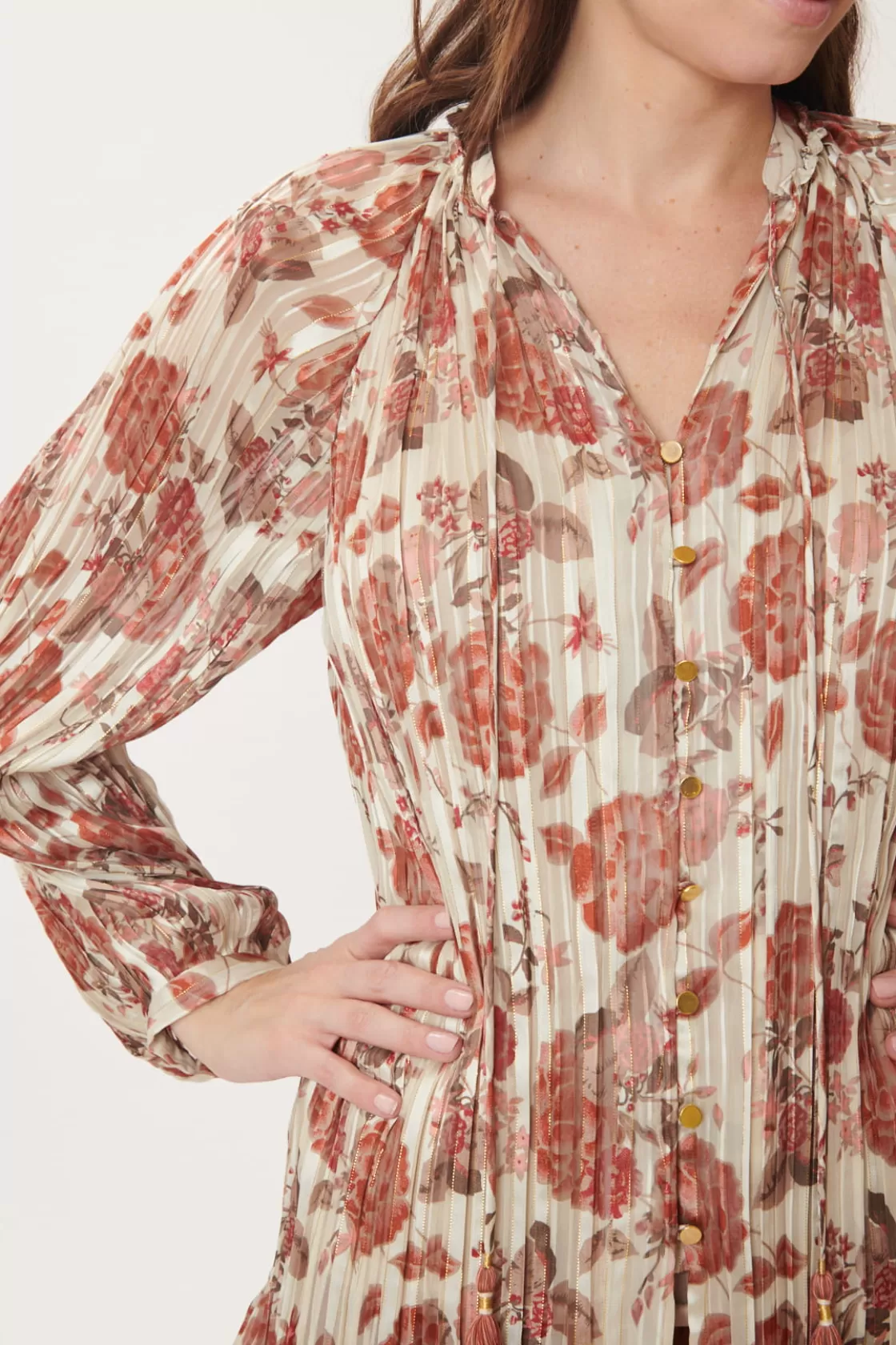 chemise_imprime_et_lurex_berangere_4.webp Maison Derhy Les Blouses, Chemisiers & Tops-Chemise imprimée et lurex BERANGERE