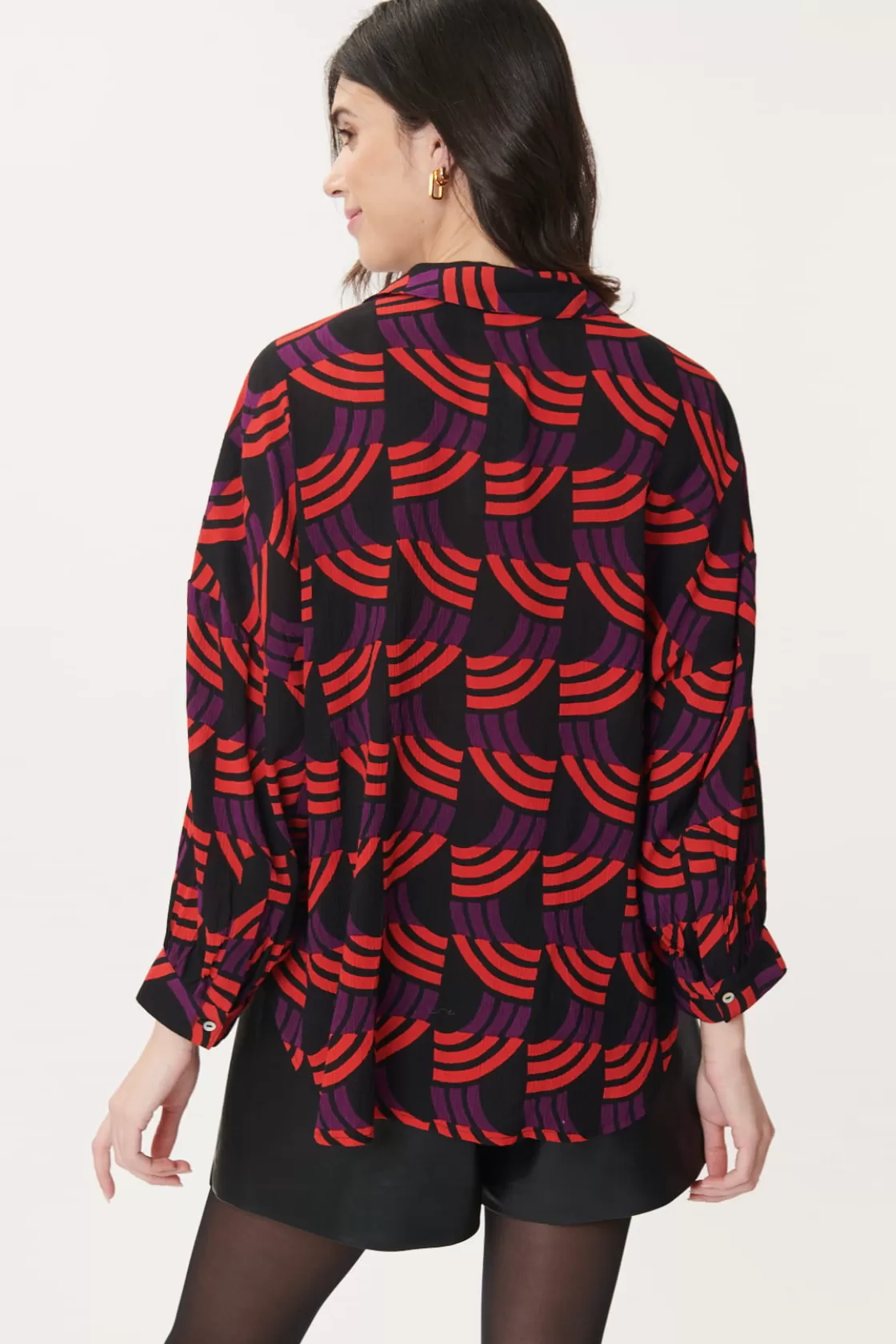 chemise_imprime_gomtrique_baxter_4.webp Maison Derhy Les Blouses, Chemisiers & Tops-Chemise imprimée géométrique BAXTER