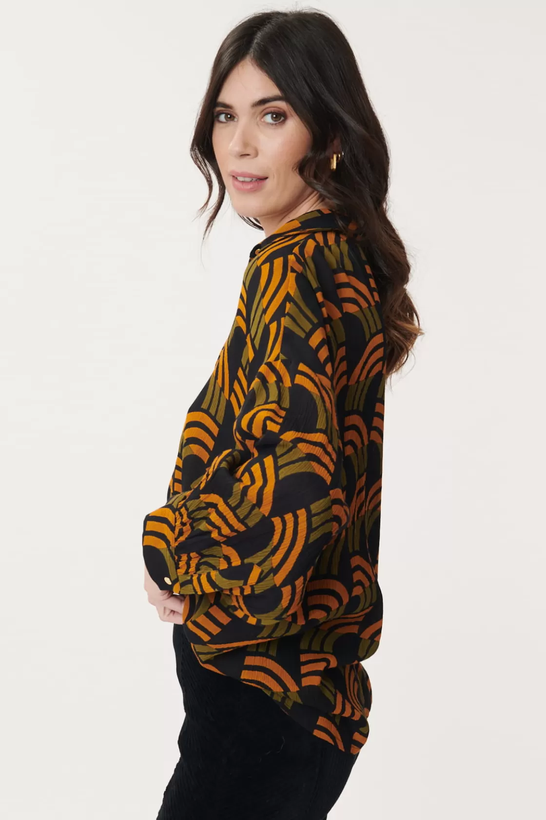 chemise_imprime_gomtrique_baxter_7.webp Maison Derhy Les Blouses, Chemisiers & Tops-Chemise imprimée géométrique BAXTER