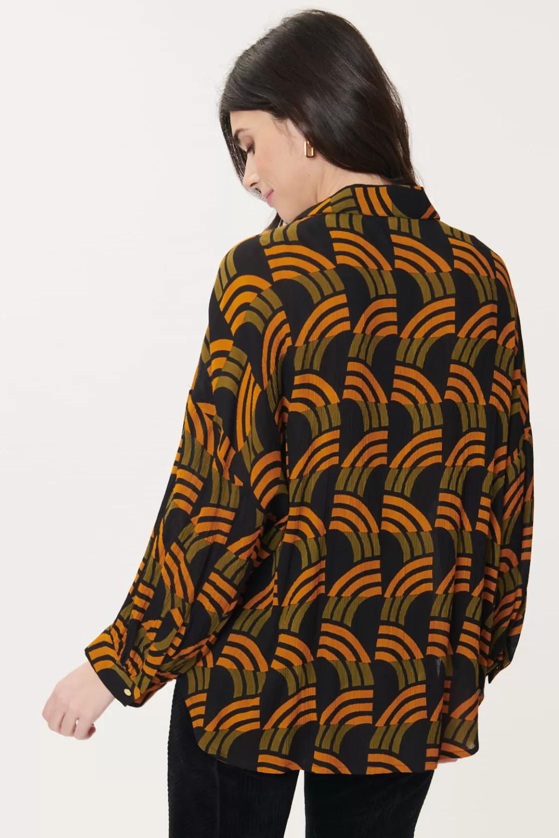 chemise_imprime_gomtrique_baxter_8.webp Maison Derhy Les Blouses, Chemisiers & Tops-Chemise imprimée géométrique BAXTER