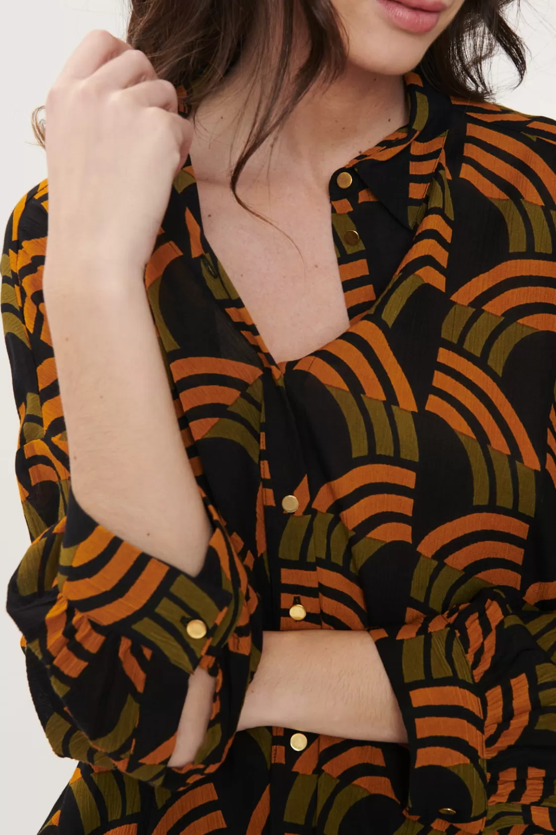 chemise_imprime_gomtrique_baxter_9.webp Maison Derhy Les Blouses, Chemisiers & Tops-Chemise imprimée géométrique BAXTER