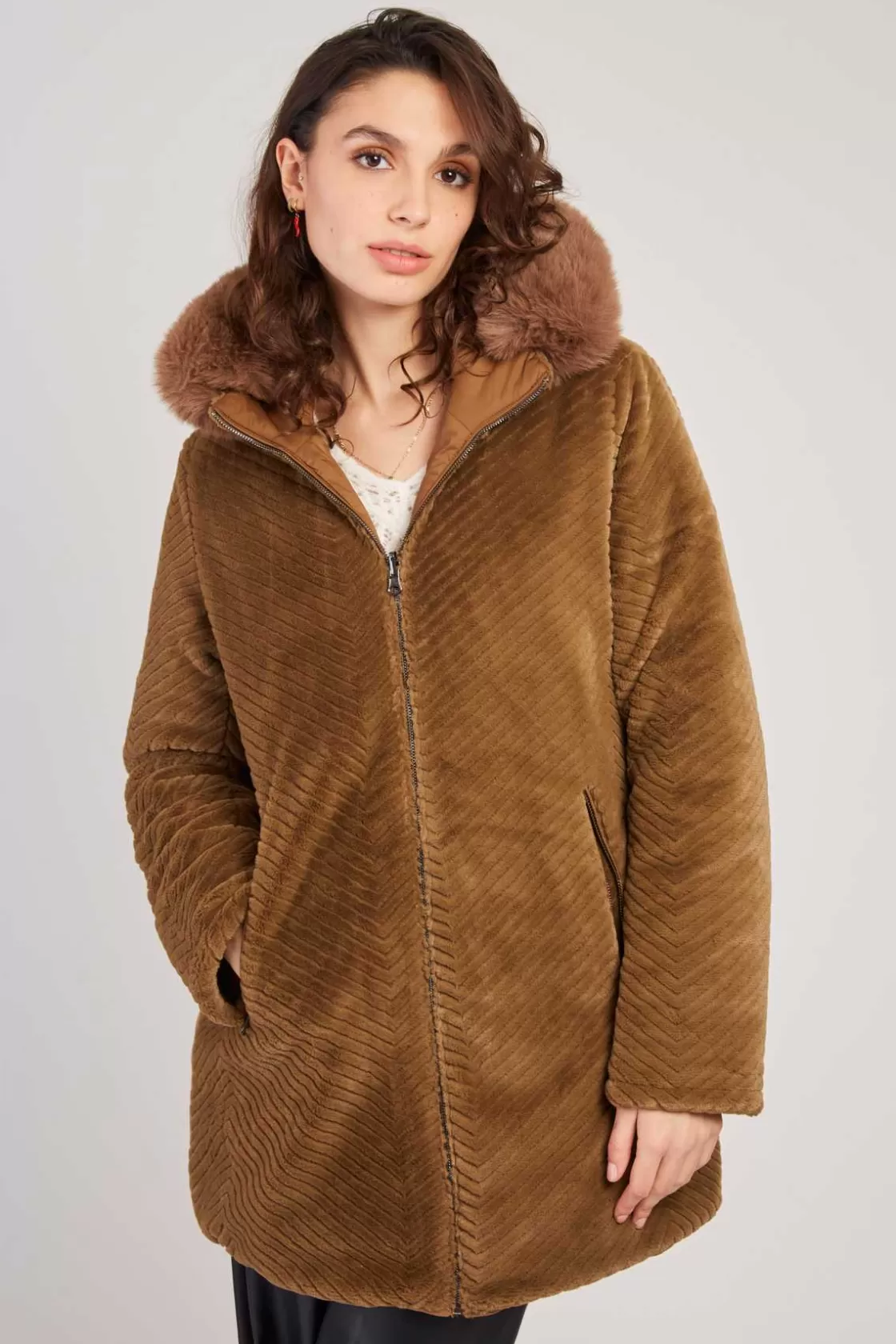 doudoune_milongue_rversible_eglantine_9.webp Maison Derhy Les Manteaux, Vestes & Doudounes-Doudoune mi-longue réversible EGLANTINE