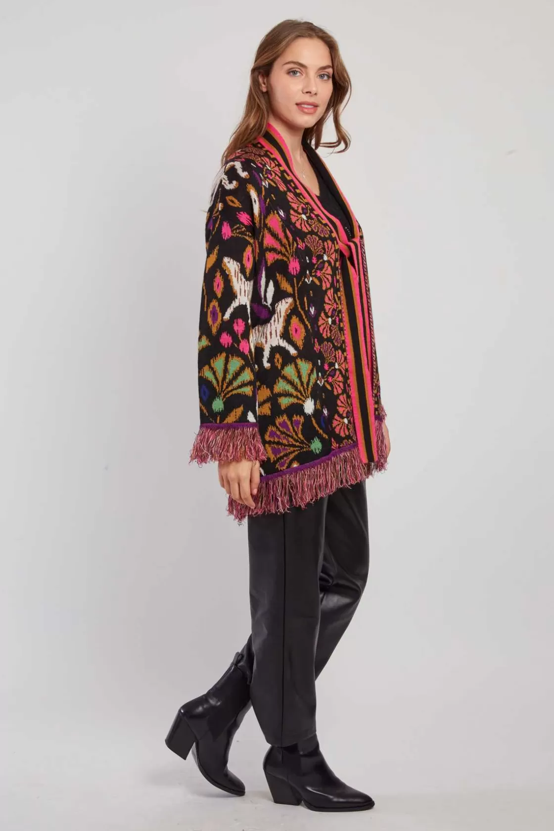 gilet_long__franges_darwin_2.webp Maison Derhy La Maille | Les Gilets, Cardigans & Pulls-Gilet long à franges DARWIN