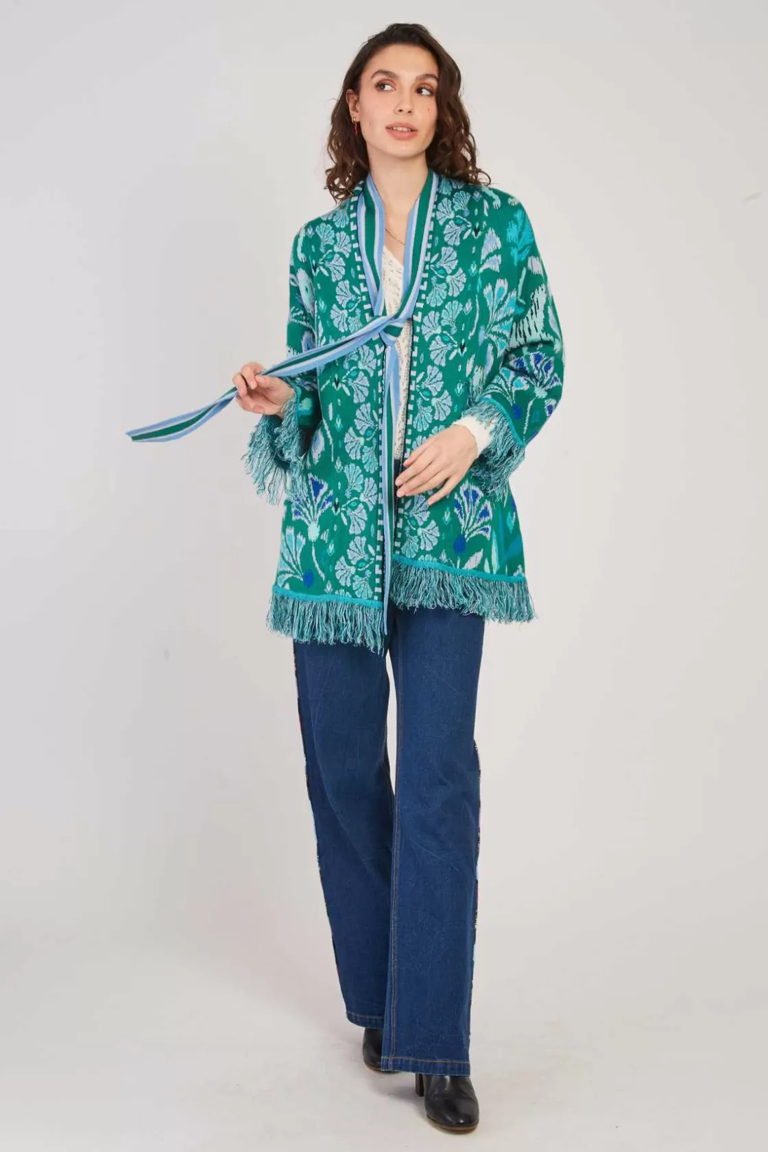 gilet_long__franges_darwin_6.webp Maison Derhy La Maille | Les Gilets, Cardigans & Pulls-Gilet long à franges DARWIN