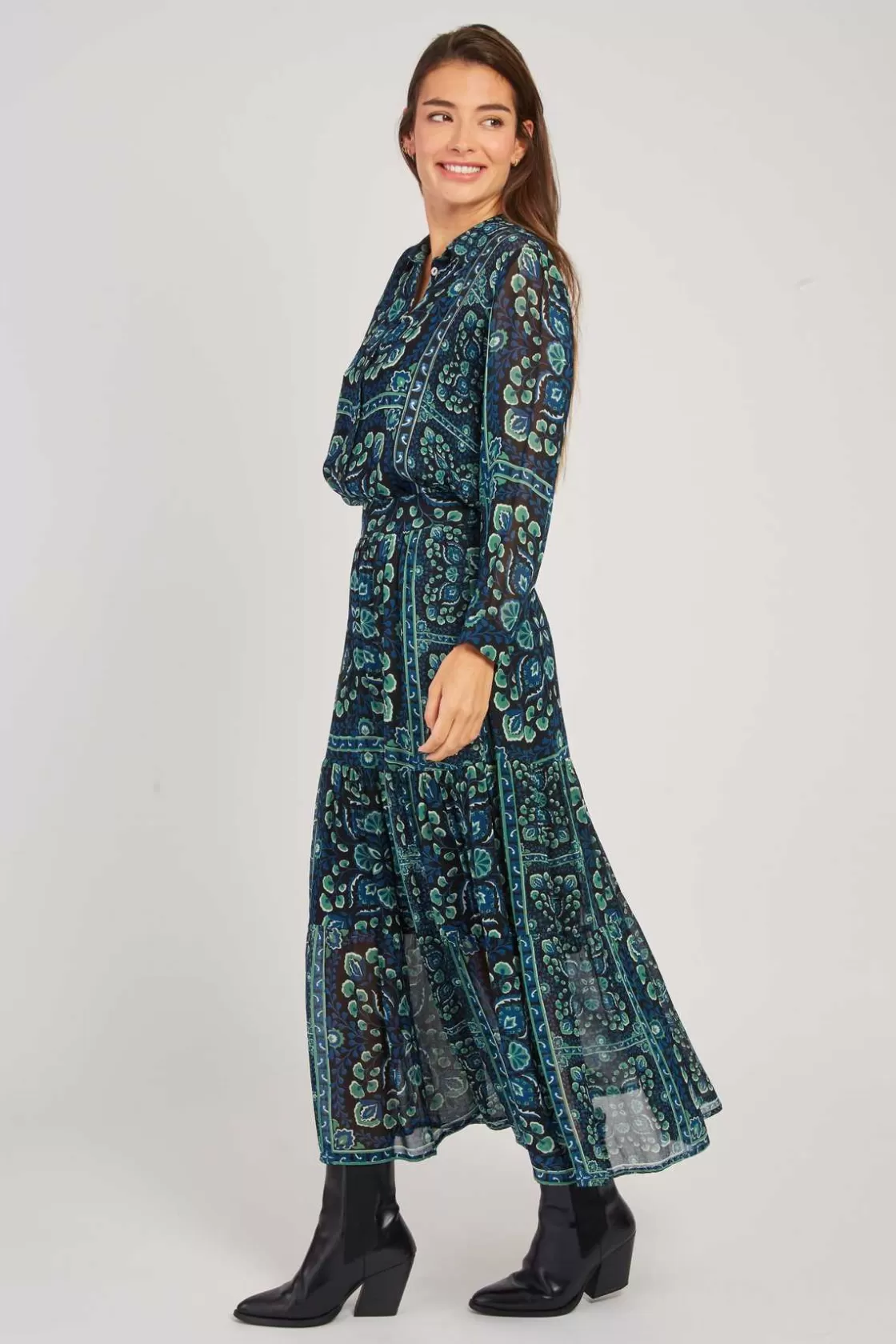 jupe_longue_fluide_imprime_florale_germana_2.webp Maison Derhy Les Jupes & Pantalons-Jupe Longue Fluide Imprimée Florale GERMANA Noir