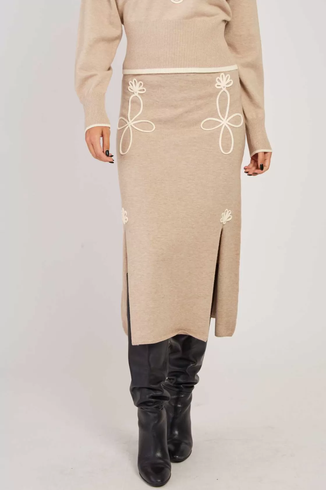 jupe_milongue_fendue_en_maille_gaby_4.webp Maison Derhy Les Jupes & Pantalons-Jupe mi-longue fendue en maille GABY