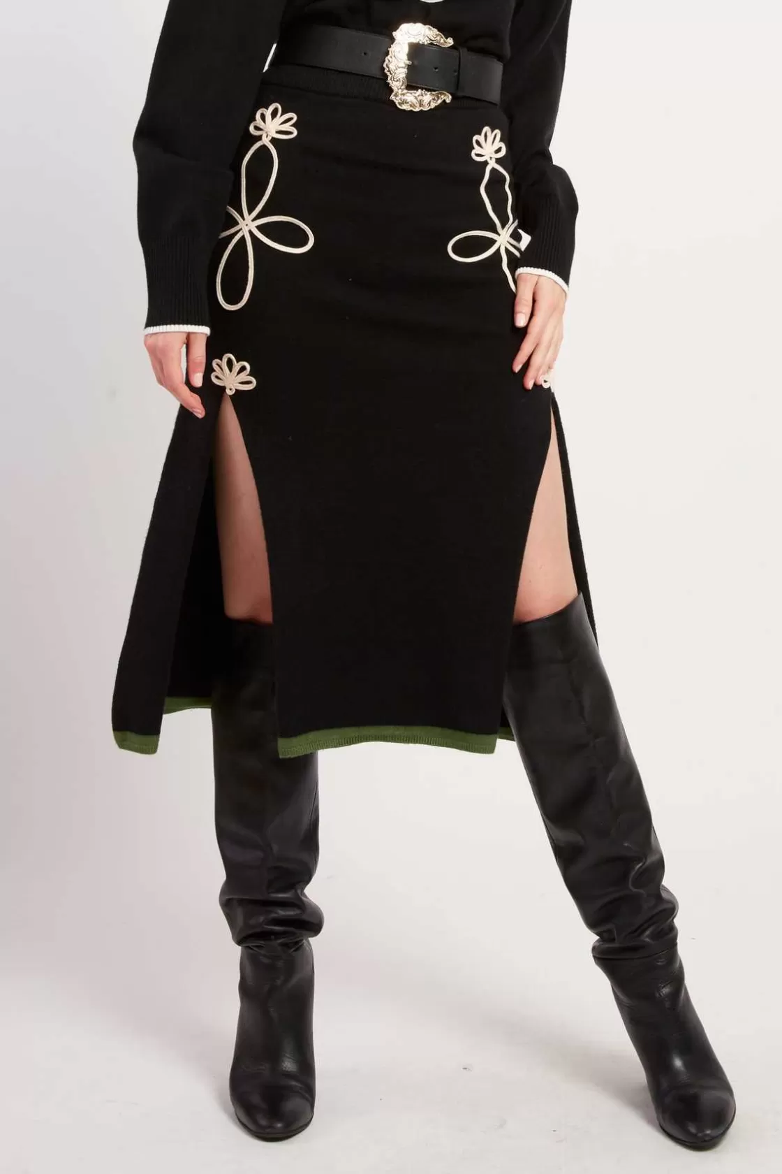 jupe_milongue_fendue_en_maille_gaby_9.webp Maison Derhy Les Jupes & Pantalons-Jupe mi-longue fendue en maille GABY