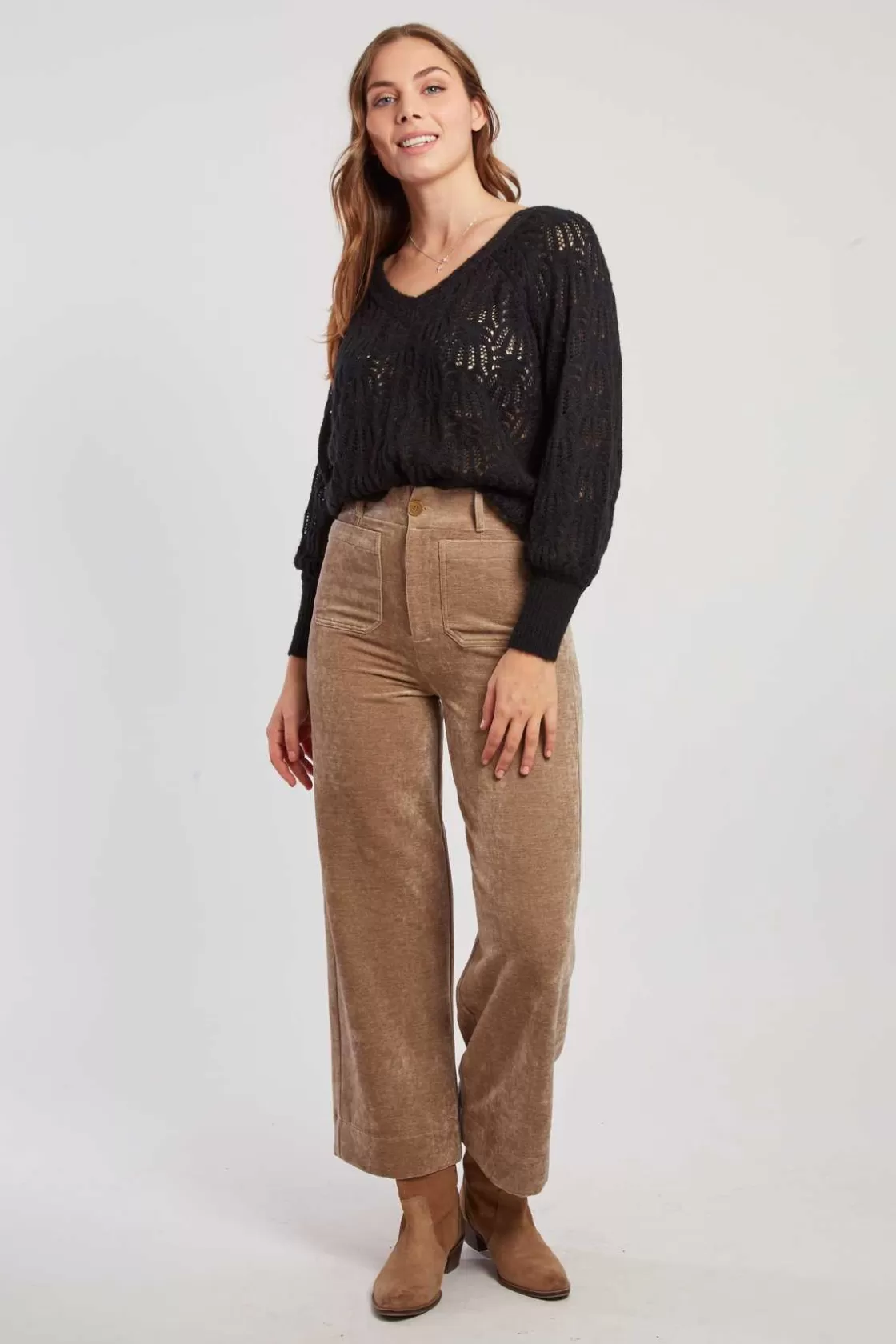 pantalon_droit_en_velours_ramona_12.webp Maison Derhy Les Jupes & Pantalons-Pantalon droit en velours RAMONA