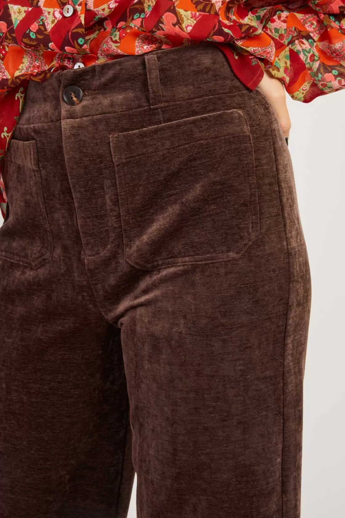 pantalon_droit_en_velours_ramona_2.webp Maison Derhy Les Jupes & Pantalons-Pantalon droit en velours RAMONA