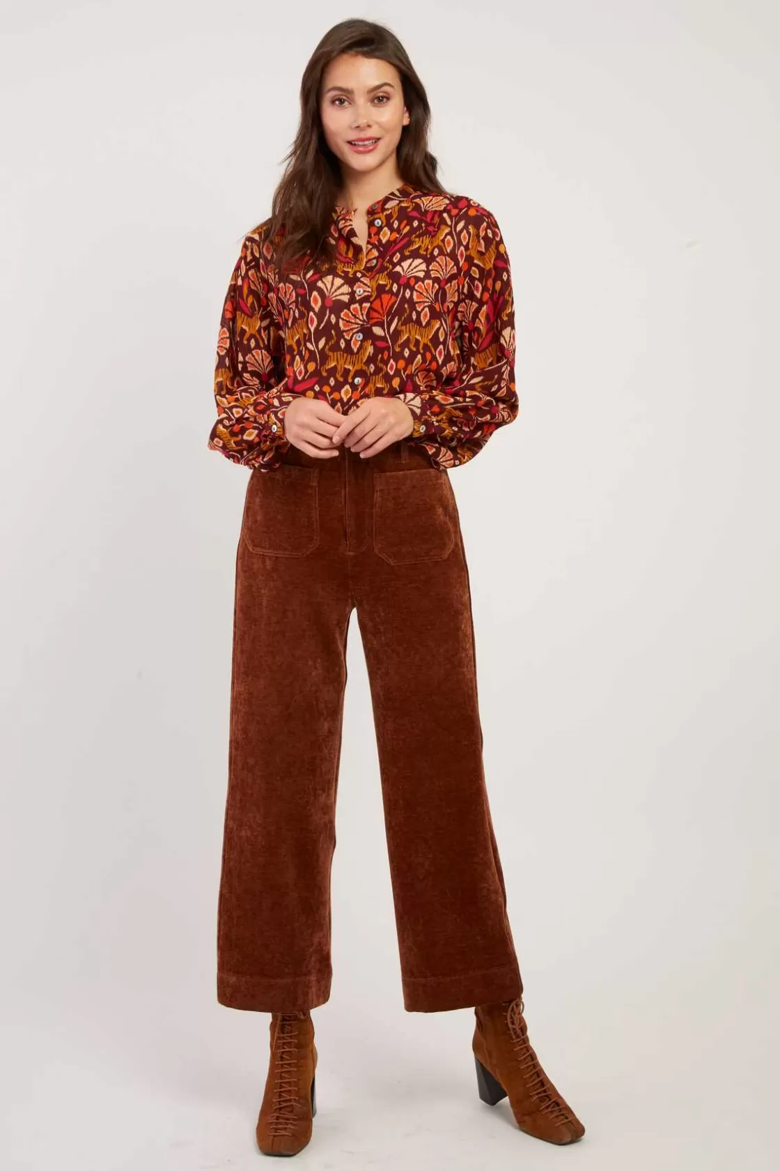 pantalon_droit_en_velours_ramona_9.webp Maison Derhy Les Jupes & Pantalons-Pantalon droit en velours RAMONA