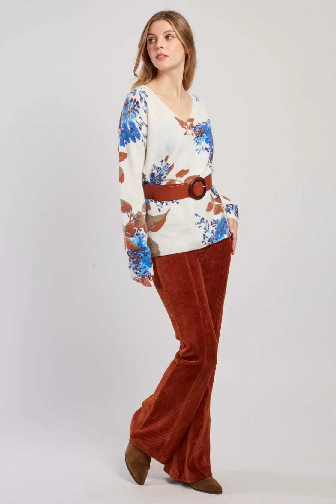 pantalon_en_velours_ctel_ragtime_7.webp Maison Derhy Les Jupes & Pantalons-Pantalon en velours côtelé RAGTIME