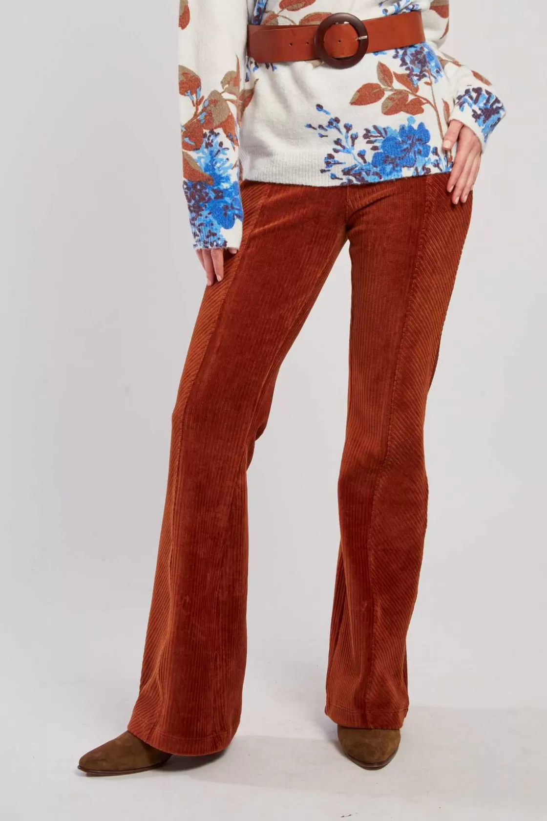 pantalon_en_velours_ctel_ragtime_9.webp Maison Derhy Les Jupes & Pantalons-Pantalon en velours côtelé RAGTIME