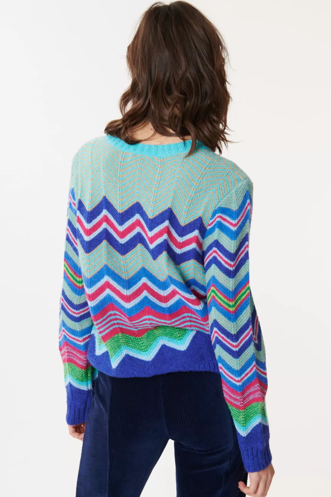 Maison Derhy La Maille | Les Gilets, Cardigans & Pulls-Pull à Rayures Zig-Zag Multicolores JENIFER