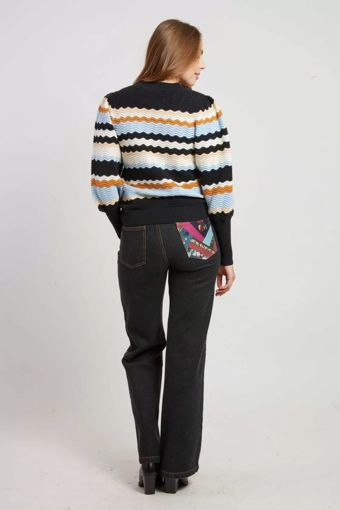 pull_ray_manches_bouffantes_cahors_4.webp Maison Derhy La Maille | Les Gilets, Cardigans & Pulls-Pull rayé manches bouffantes CAHORS