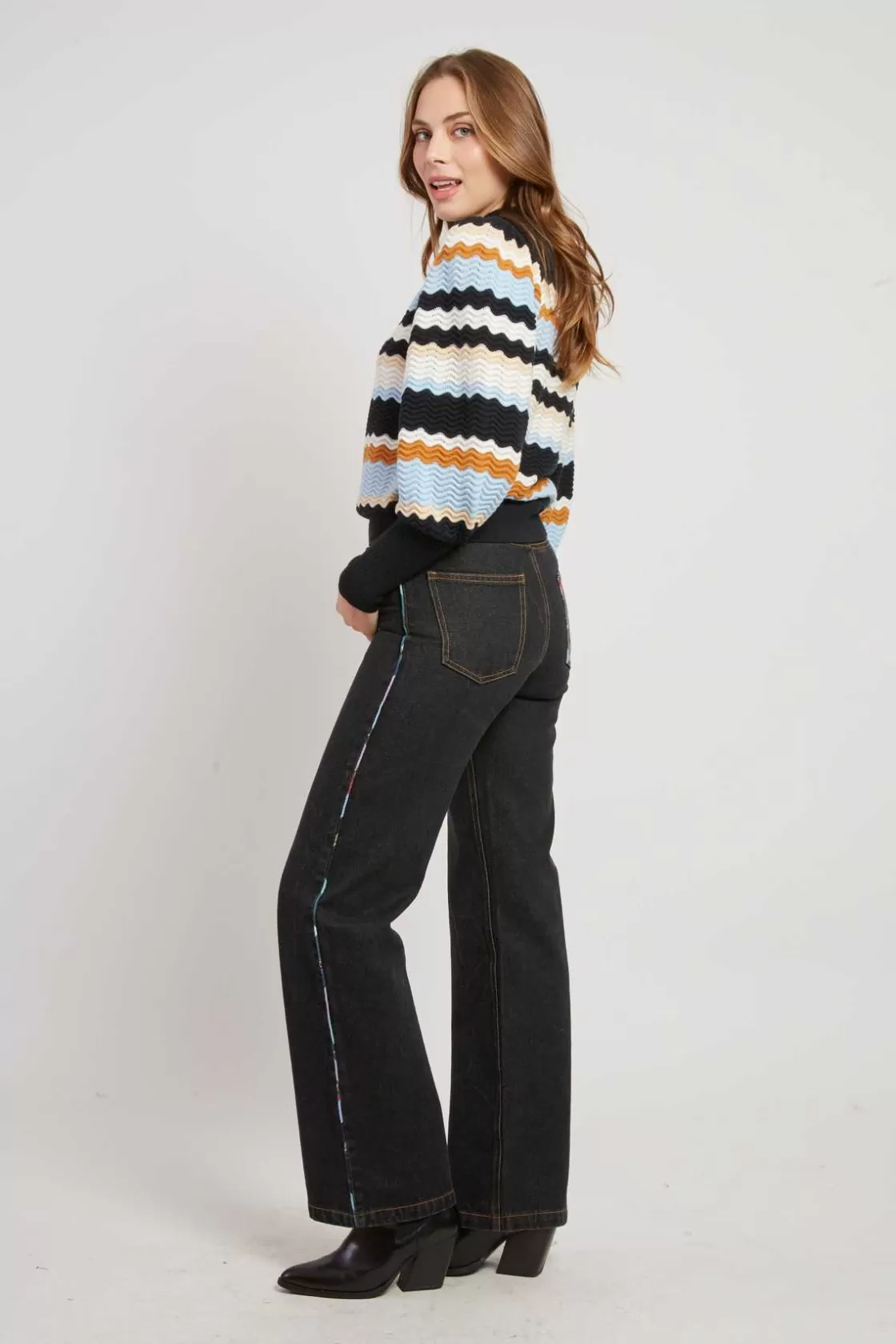 pull_ray_manches_bouffantes_cahors_5.webp Maison Derhy La Maille | Les Gilets, Cardigans & Pulls-Pull rayé manches bouffantes CAHORS