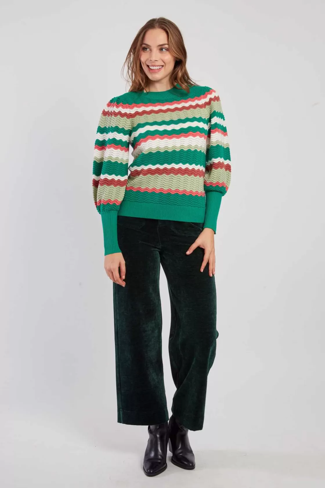 pull_ray_manches_bouffantes_cahors_6.webp Maison Derhy La Maille | Les Gilets, Cardigans & Pulls-Pull rayé manches bouffantes CAHORS