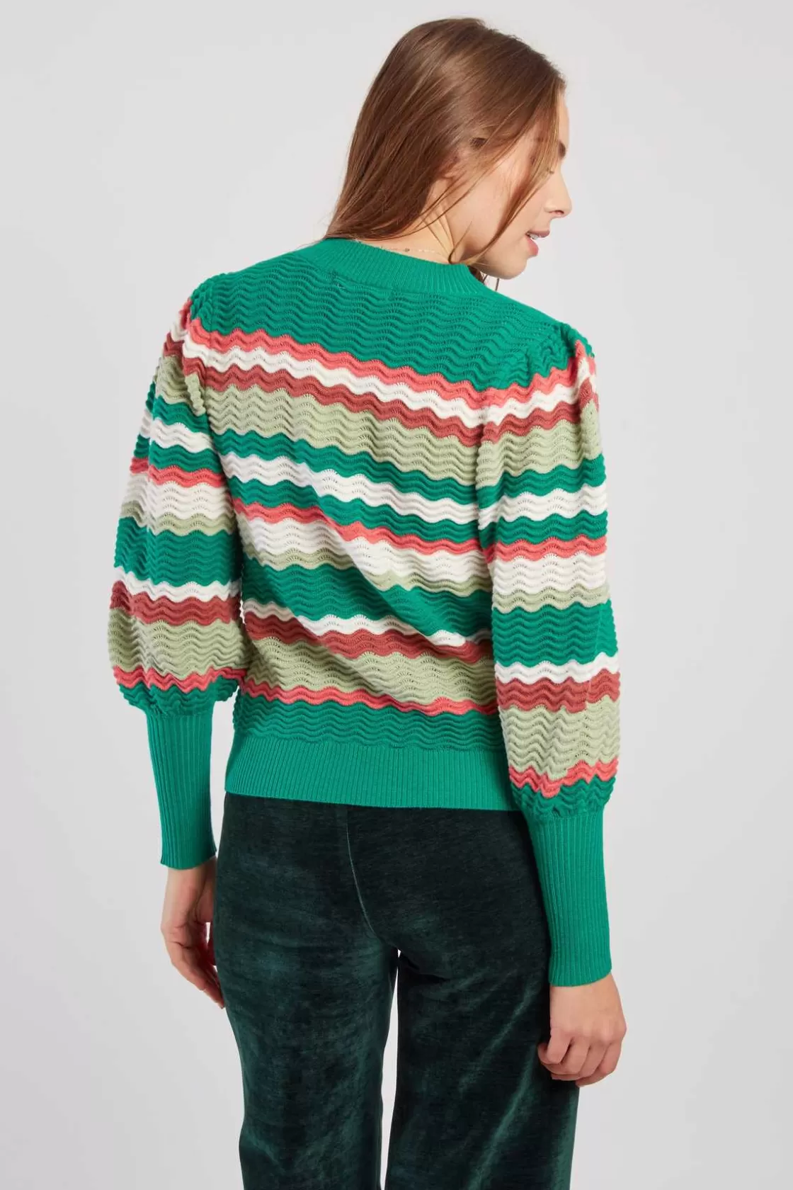 pull_ray_manches_bouffantes_cahors_8.webp Maison Derhy La Maille | Les Gilets, Cardigans & Pulls-Pull rayé manches bouffantes CAHORS