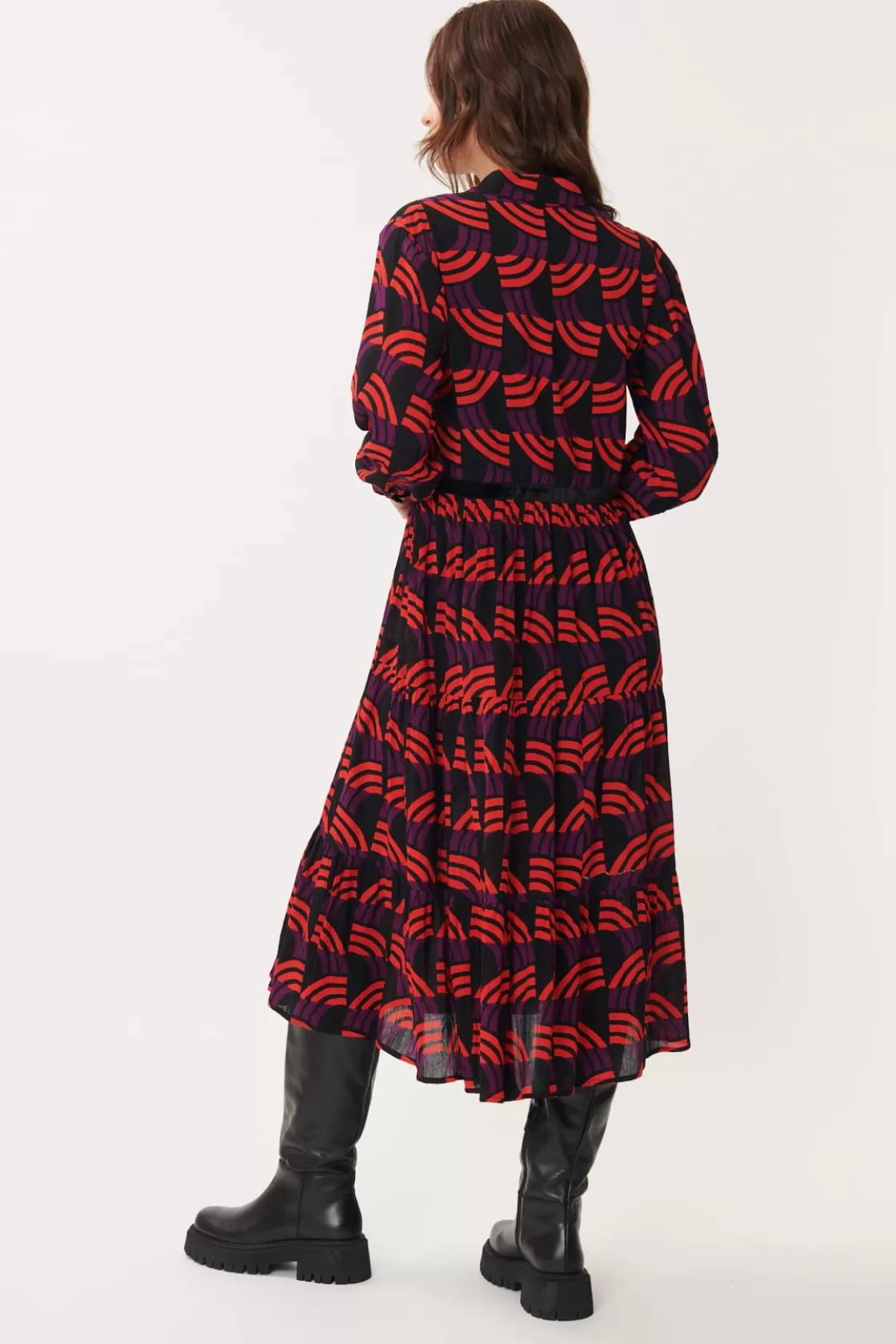 robe_chemise_alexia_imprime_gomtrique_2.webp Maison Derhy Robes Longues-Robe Chemise ALEXIA Imprimée Géométrique