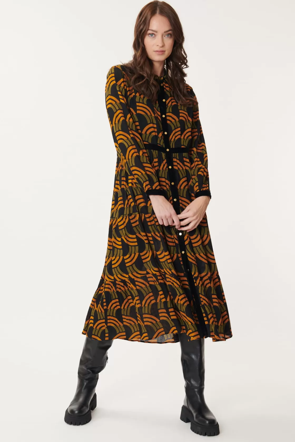 robe_chemise_alexia_imprime_gomtrique_5.webp Maison Derhy Robes Longues-Robe Chemise ALEXIA Imprimée Géométrique