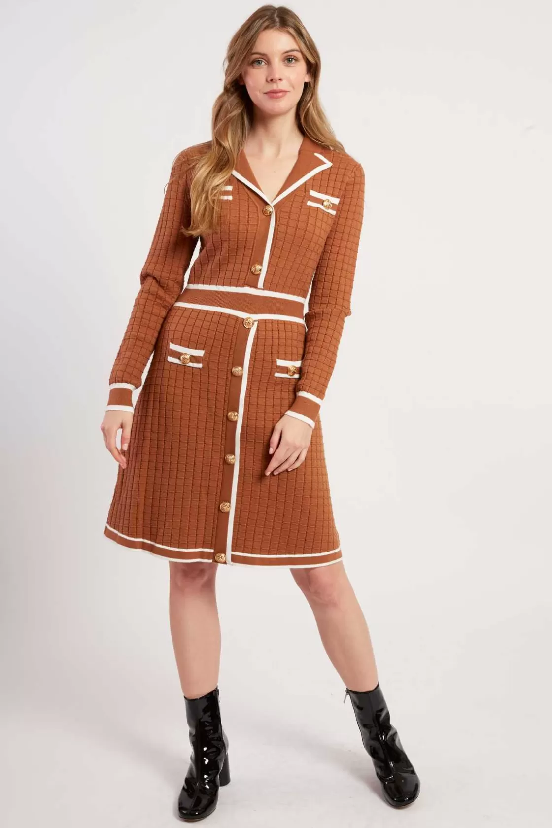 robe_courte_en_maille_avec_manches_longues_jade_10.webp Maison Derhy La Maille | Robes Courtes-Robe courte en maille avec manches longues JADE