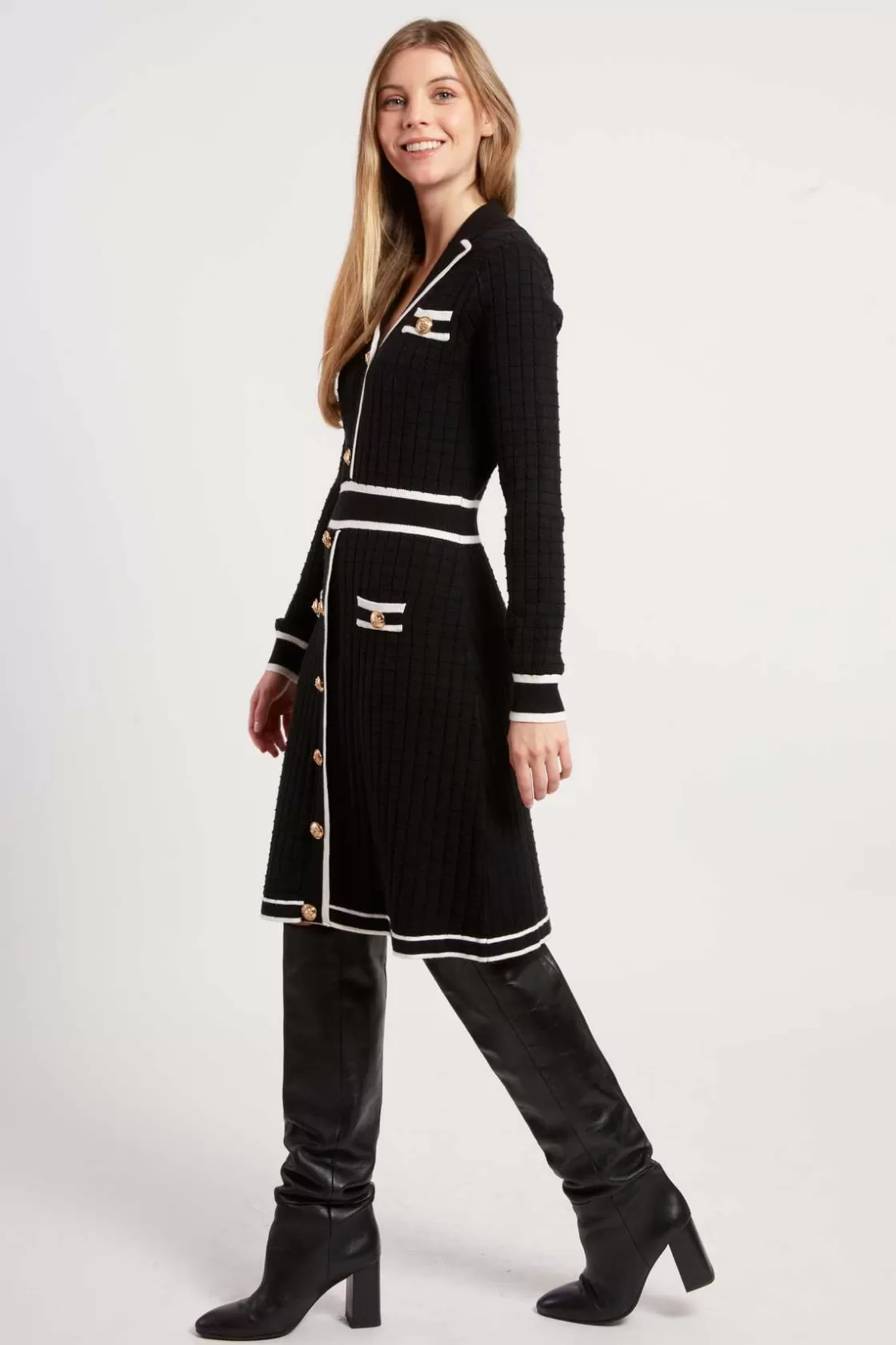 robe_courte_en_maille_avec_manches_longues_jade_2.webp Maison Derhy La Maille | Robes Courtes-Robe courte en maille avec manches longues JADE