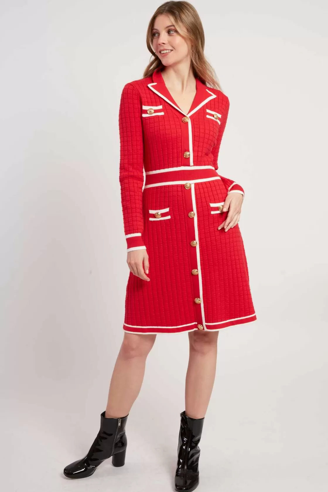 robe_courte_en_maille_avec_manches_longues_jade_5.webp Maison Derhy La Maille | Robes Courtes-Robe courte en maille avec manches longues JADE