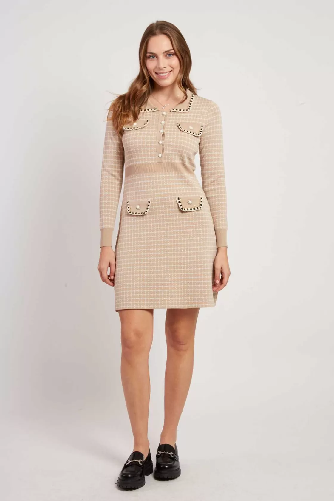 robe_courte_manches_longues_en_maille_jahorina_6.webp Maison Derhy La Maille | Robes Courtes-Robe courte manches longues en maille JAHORINA