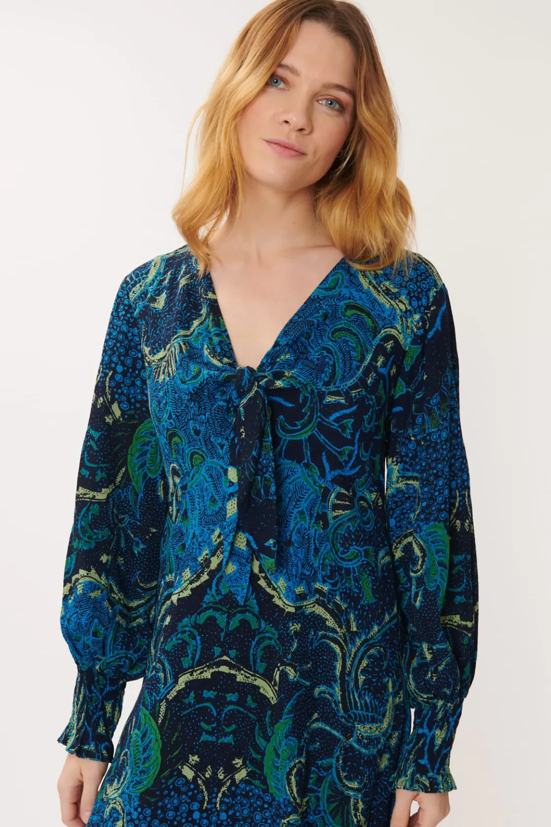 robe_imprime_en_crpe_de_rayonne_alanis_3.webp Maison Derhy Robes Imprimées | Robes Longues-Robe Imprimée en crêpe de Rayonne ALANIS Bleu