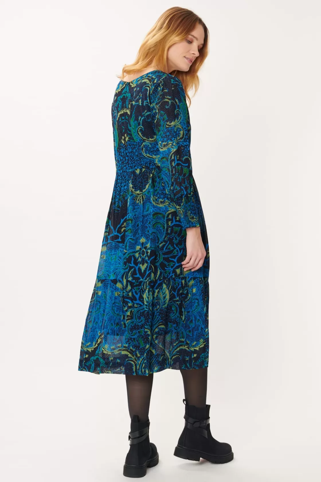 robe_midi_imprime_alba_2.webp Maison Derhy Robes Imprimées | Robes Longues-Robe midi imprimée ALBA Bleu