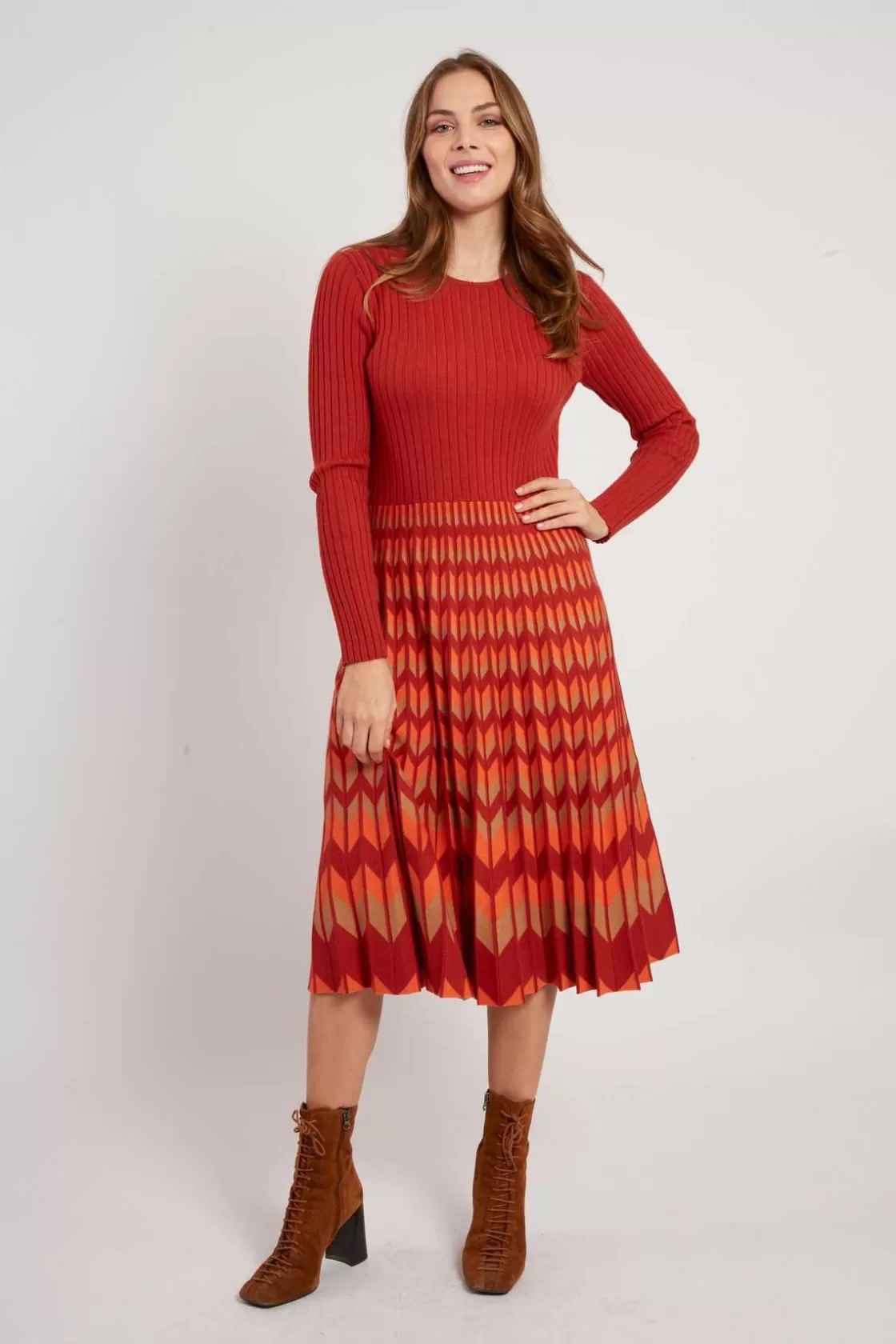 robe_milongue_manches_longues_en_maille_jazz_10.webp Maison Derhy La Maille | Robes Longues-Robe mi-longue manches longues en maille JAZZ