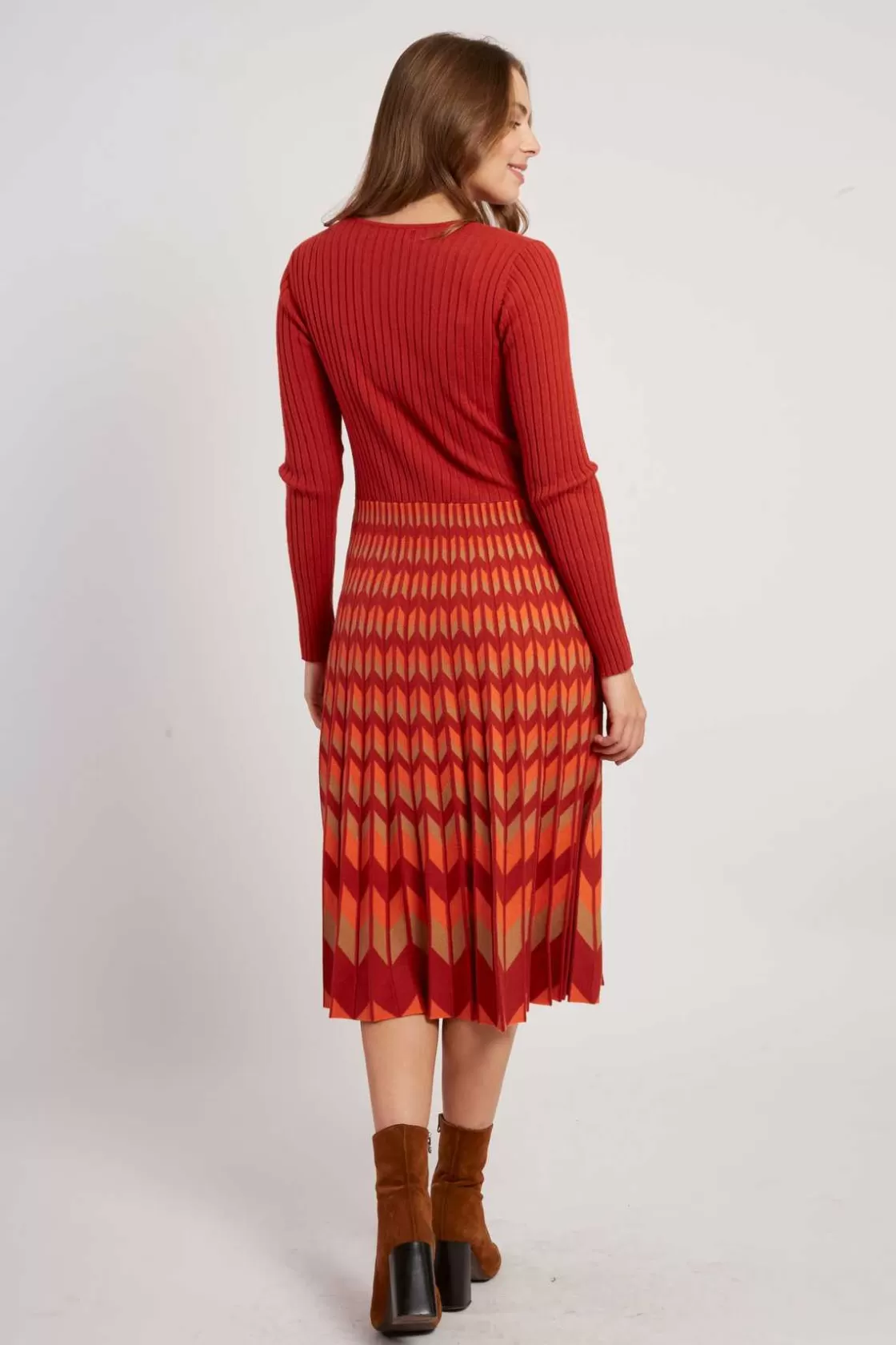 robe_milongue_manches_longues_en_maille_jazz_12.webp Maison Derhy La Maille | Robes Longues-Robe mi-longue manches longues en maille JAZZ