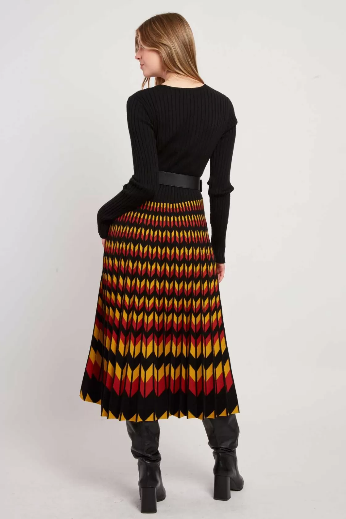 robe_milongue_manches_longues_en_maille_jazz_3.webp Maison Derhy La Maille | Robes Longues-Robe mi-longue manches longues en maille JAZZ