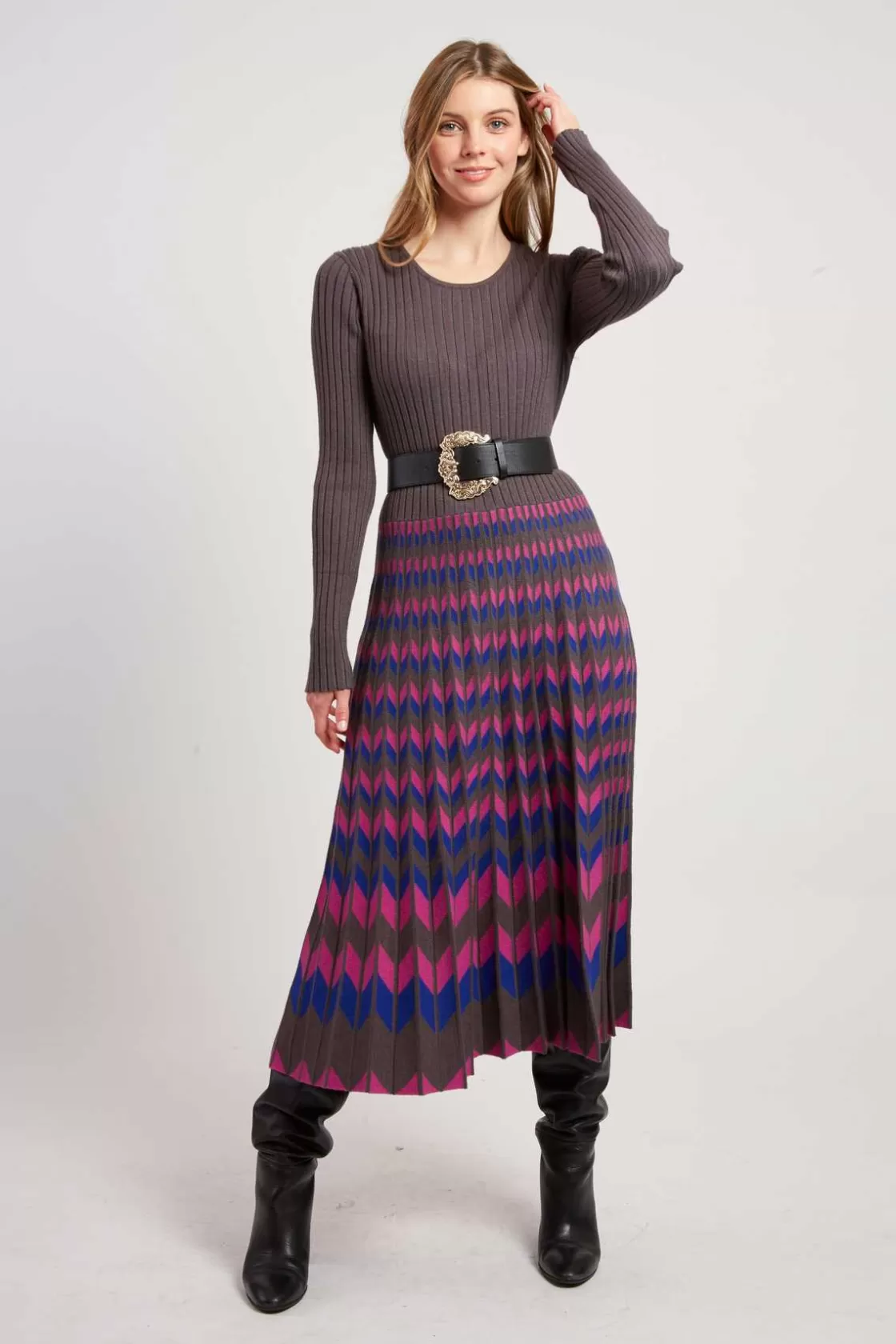 robe_milongue_manches_longues_en_maille_jazz_5.webp Maison Derhy La Maille | Robes Longues-Robe mi-longue manches longues en maille JAZZ