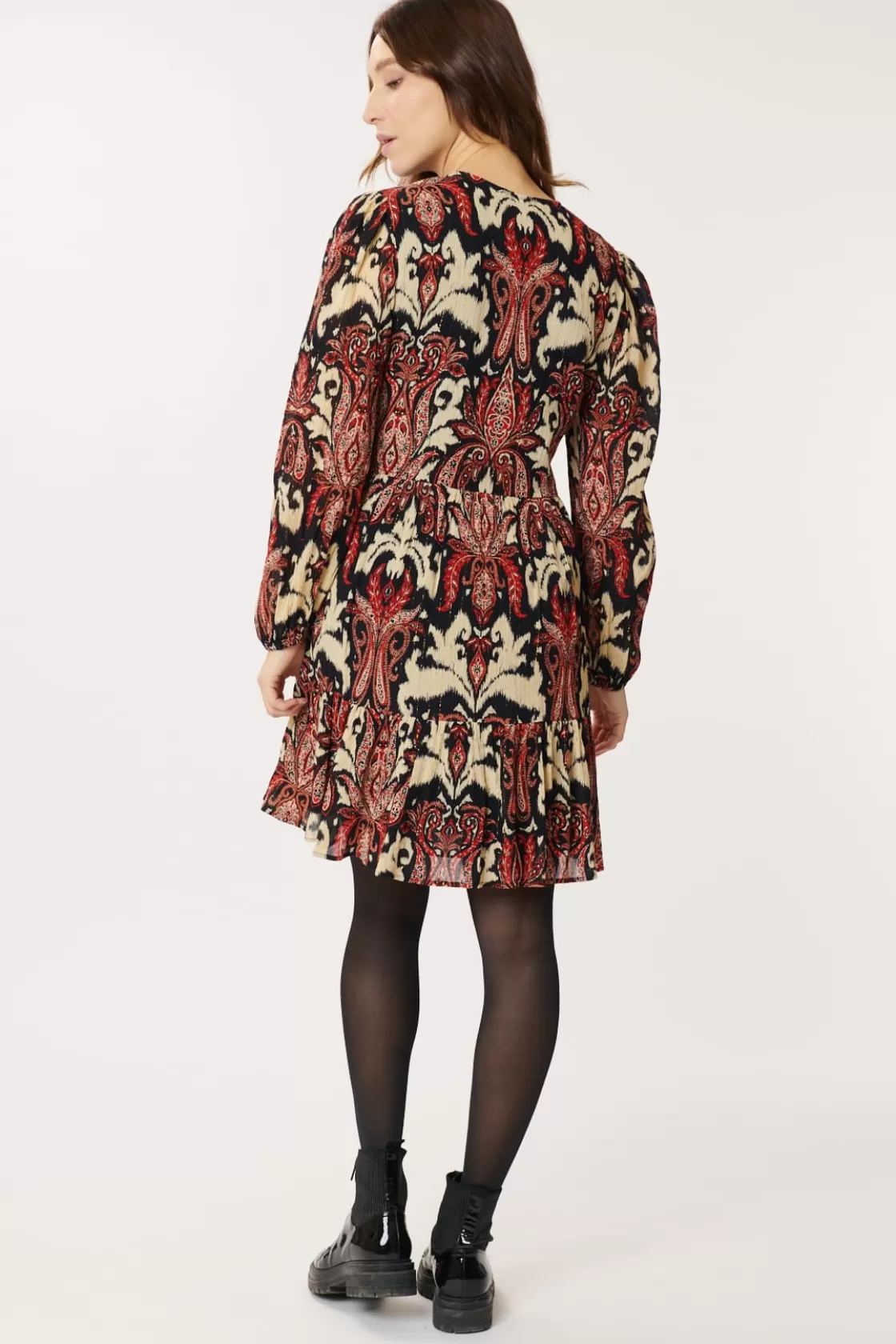 robe_paisley_brode_agrippine_3.webp Maison Derhy Robes Imprimées | Robes Courtes-Robe Paisley Brodée AGRIPPINE