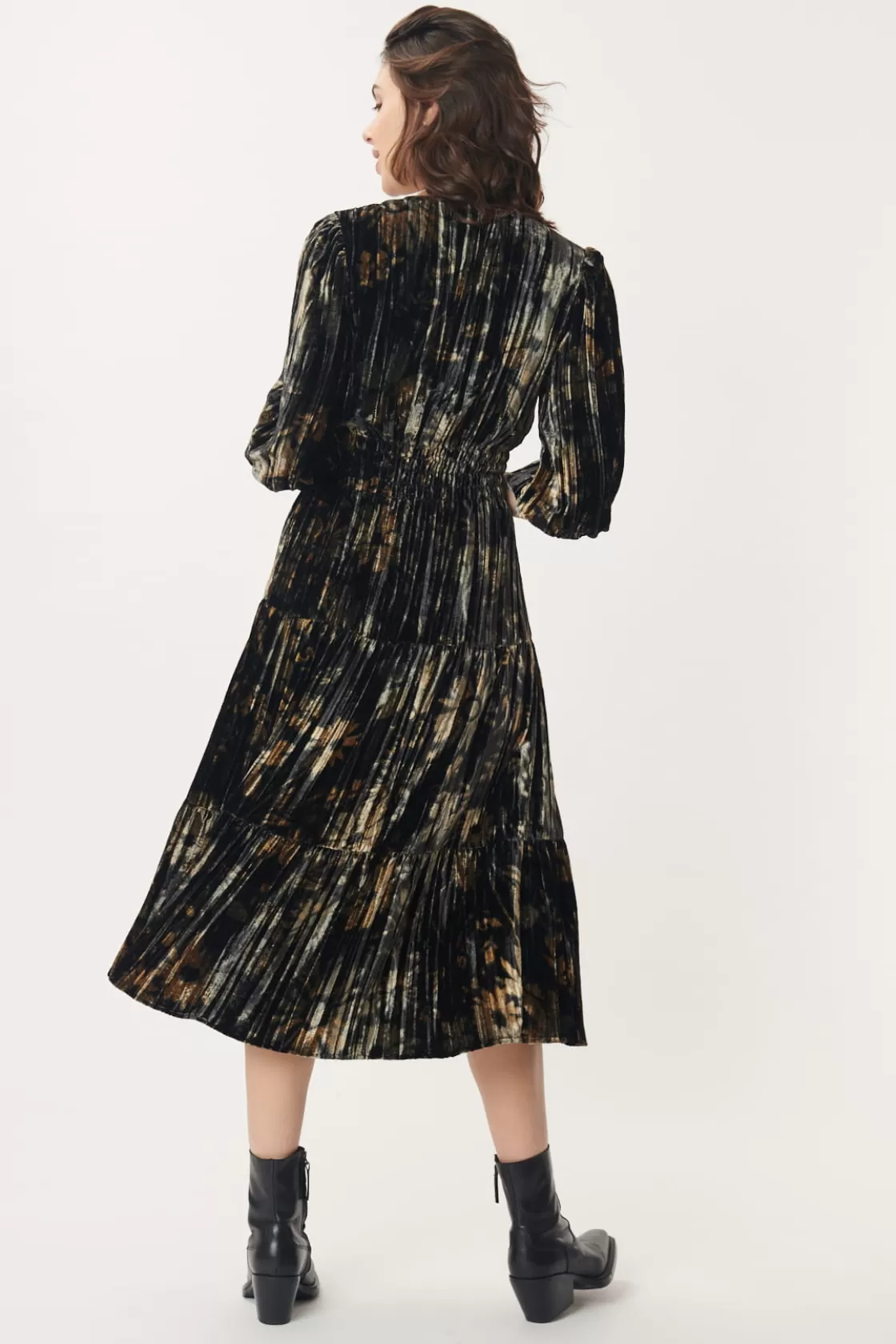 robe_velours_imprim_pliss_acelia_3.webp Maison Derhy Robes Imprimées-Robe Velours Imprimé Plissé ACELIA Noir