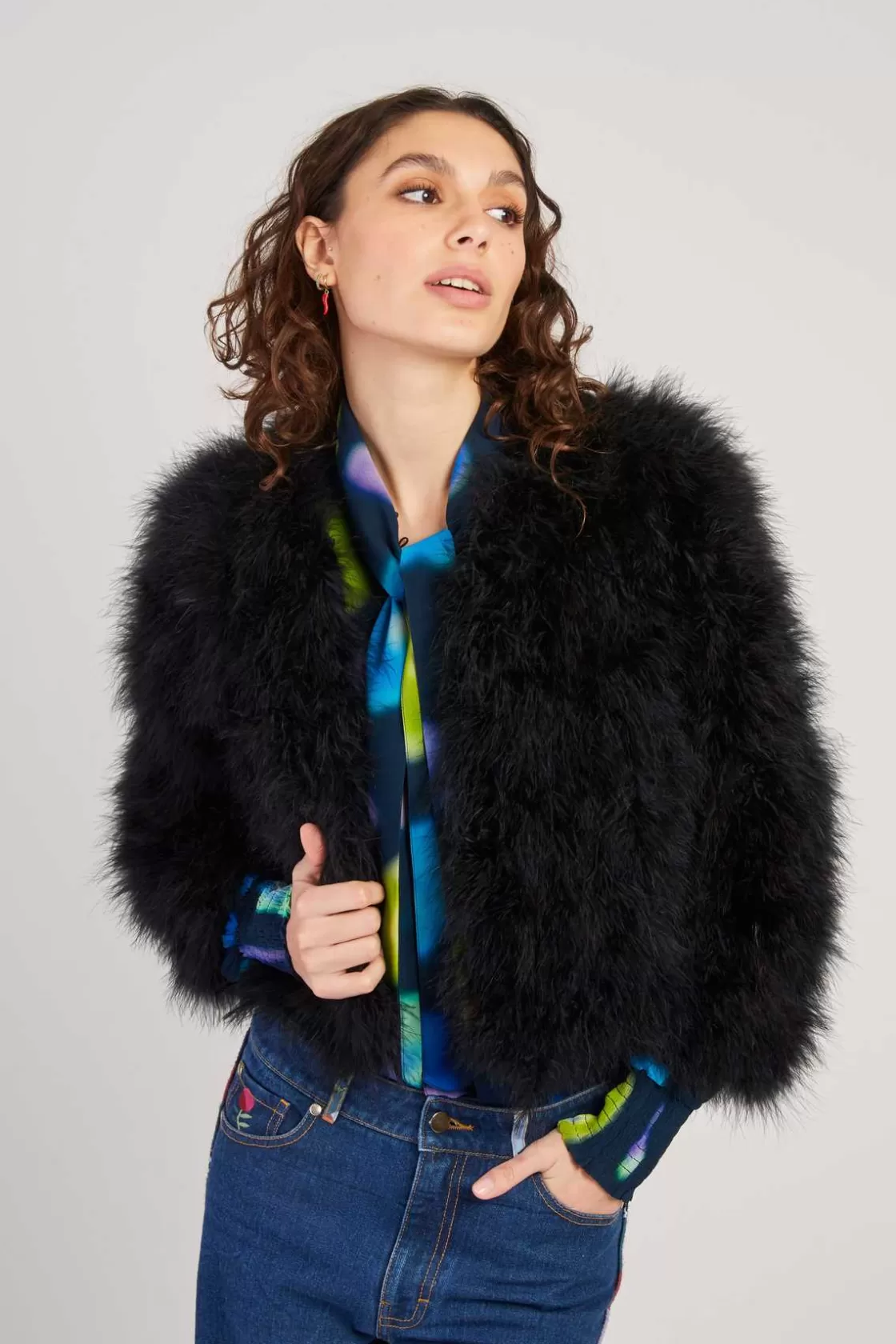 veste_unie_en_plume_linette_2.webp Maison Derhy Les Manteaux, Vestes & Doudounes-Veste unie en plume LINETTE